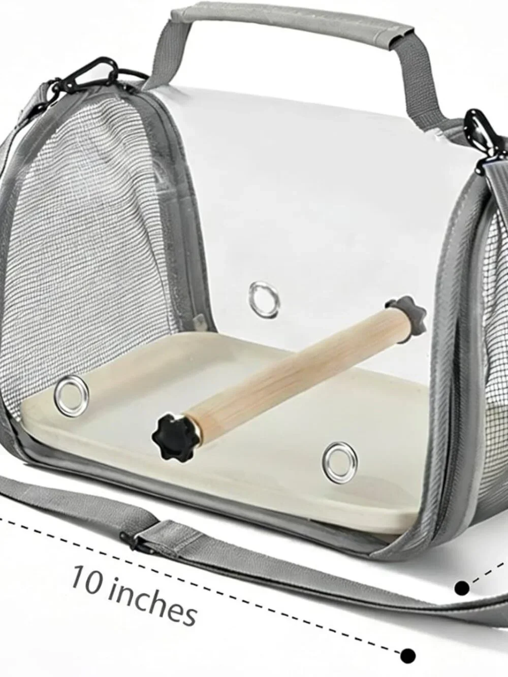 Portable Bird Carrier Backpack – Breathable Mesh, Clear View, Perch & Easy Clean